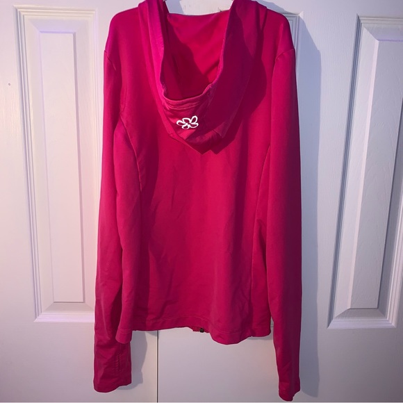 Tuff Athletics Bright Pink Body Fitting Zip-Up Sweater | Women’s Size S/P - Picture 3 of 5